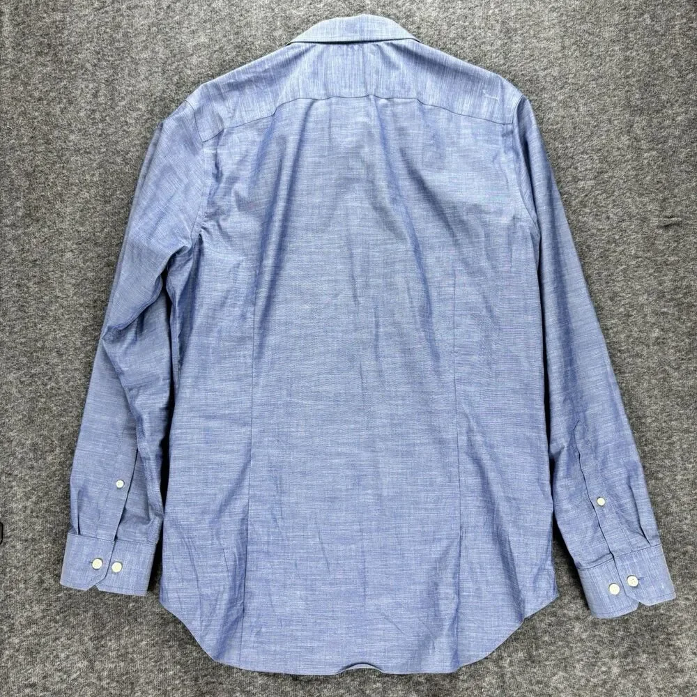 Banana Republic Non Iron Tailored Slim Fit Dress Shirt Blue L 16-16.5 34/35